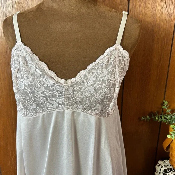 Vintage OLGA Lace Trim Slip Chemise Babydoll Nightgown Lingerie Womens M - Picture 2 of 11